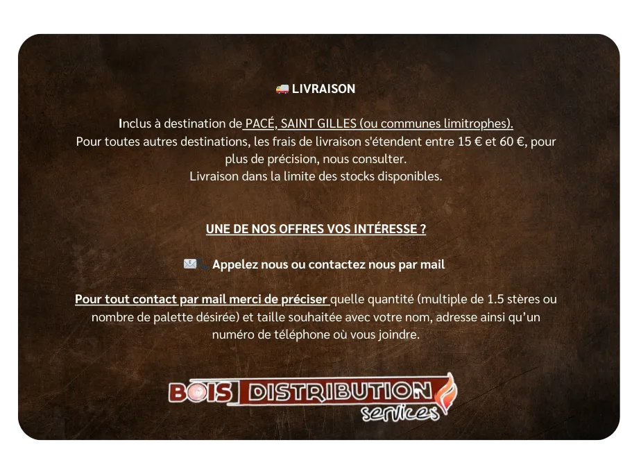 buches de bois de chauffage livraison janze